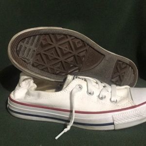 Converse white slip on tennis shoes